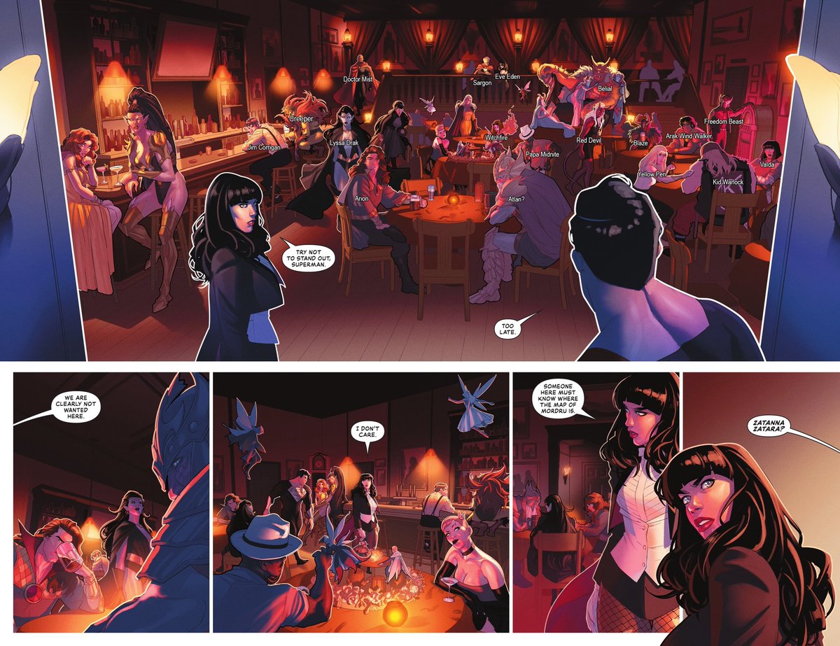thundersermon's tweet photo. @_pryce14 Hi! I'm so sorry this is out of nowhere 😅 I've exhausted the wiki and League of Comic Geeks pages. Can you tell me who the unlabeled characters are, or if I got any wrong? This page alone makes me want to learn everything about everyone pictured. https://t.co/pWTR7eDWSS