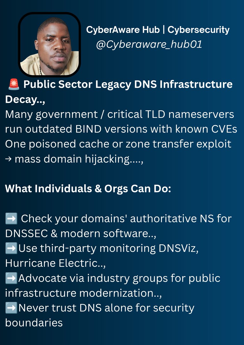 Dozie_101's tweet photo. 🚨2026 real cyber risk = tragedy of the digital commons: root CA concentration, unauthenticated NTP, legacy public DNS, maintainer burnout, undersea cable chokepoints.
No one owns them → everyone loses when they fail.
Which one scares you most?
#Cybersecurity2026" https://t.co/I61yOQZmdt