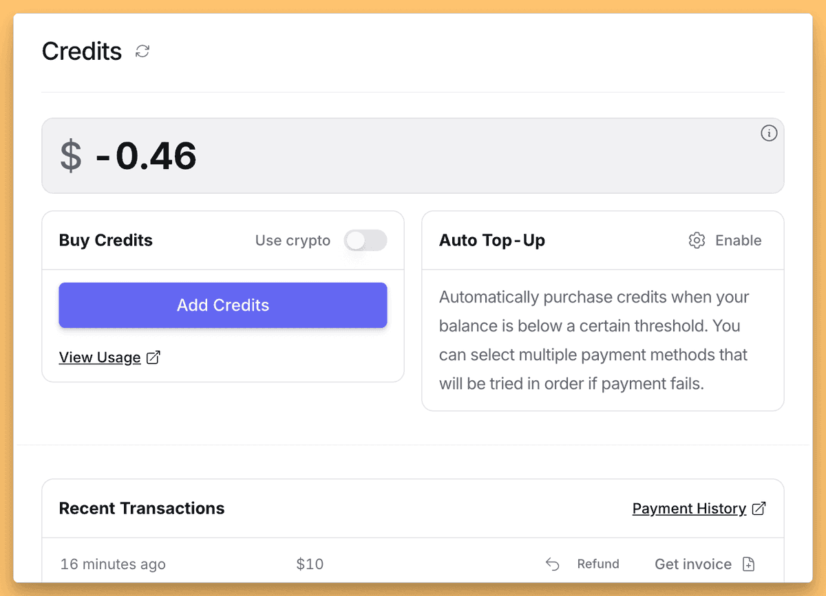 OpenRouter credits balance