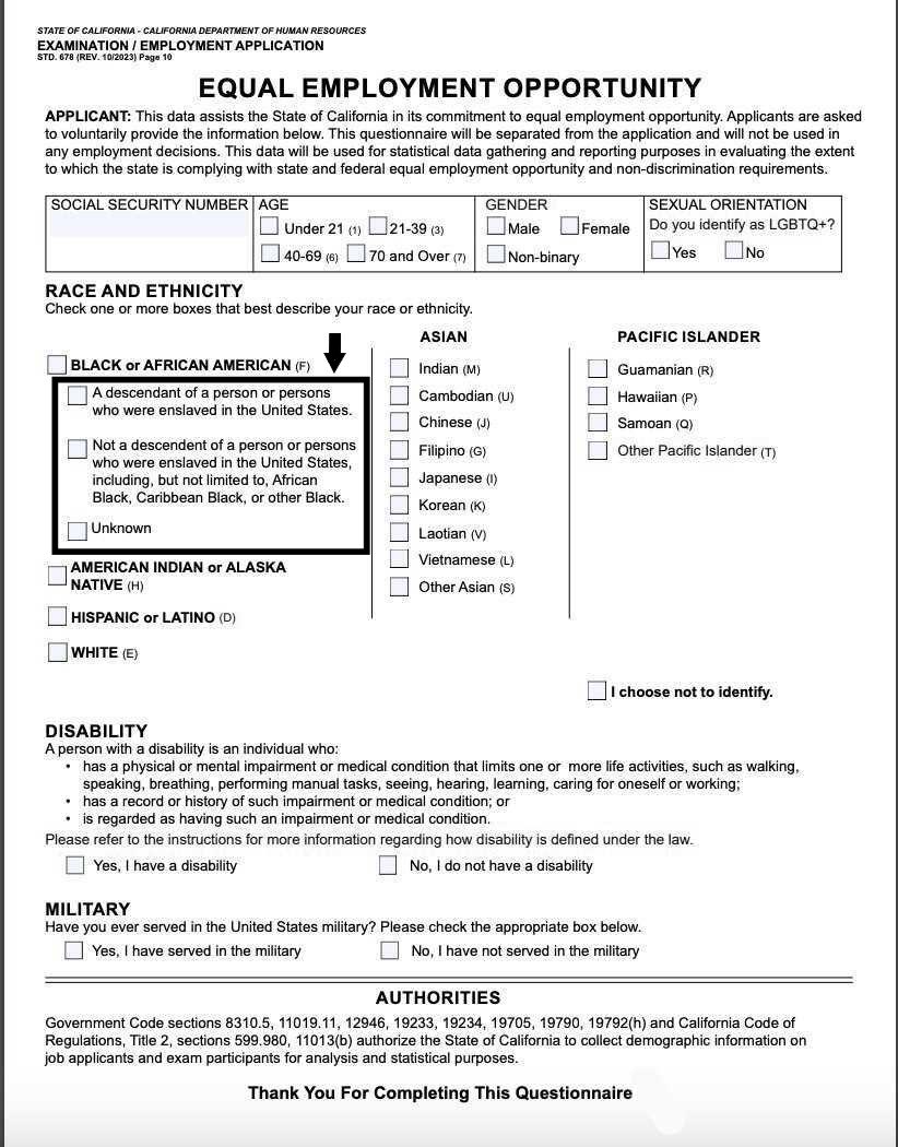 In California, Black🇺🇸 who descend from persons enslaved in the US have a separate category in statewide data collection. #SB189 #Section14 #SB515 #LineageData

Read SB515 LAW here: legiscan.com/CA/text/SB515/…

This is just the beginning. ✊🏾💪🏾🇺🇸