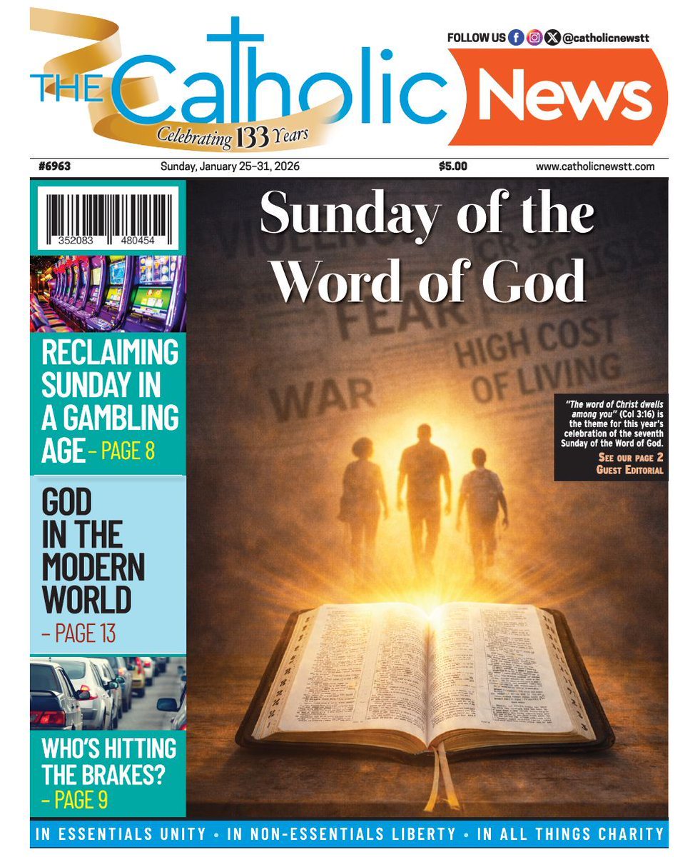Sunday of the Word of God 📖
This week’s Catholic News invites us to rediscover the power of God’s Word — alive, active, and present among us.  Get your copy at your parish or retailer or subscribe online catholicnewstt.com