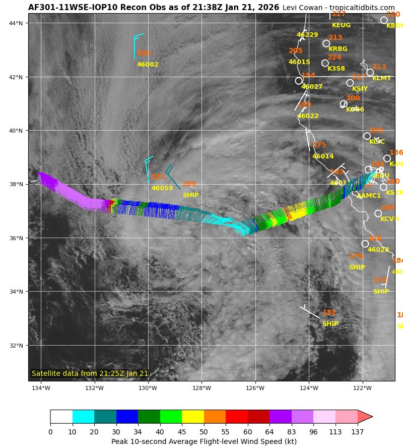 wxbrad's tweet image. The hurricane hunters are flying into our Winter Storm right now off the west coast. This will give us more data for tonight's forecast. #cltwx #ncwx #scwx #wcnc #wxbrad
