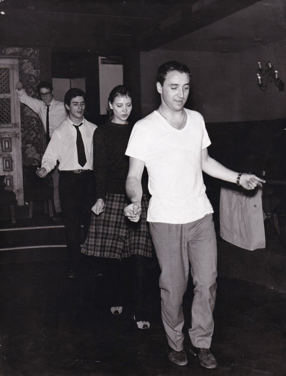 Sami Frey, Anna Karina and Claude Brasseur, "Bande à part" (1964) Jean-Luc Godard. The rehearsal of a historical sequence.