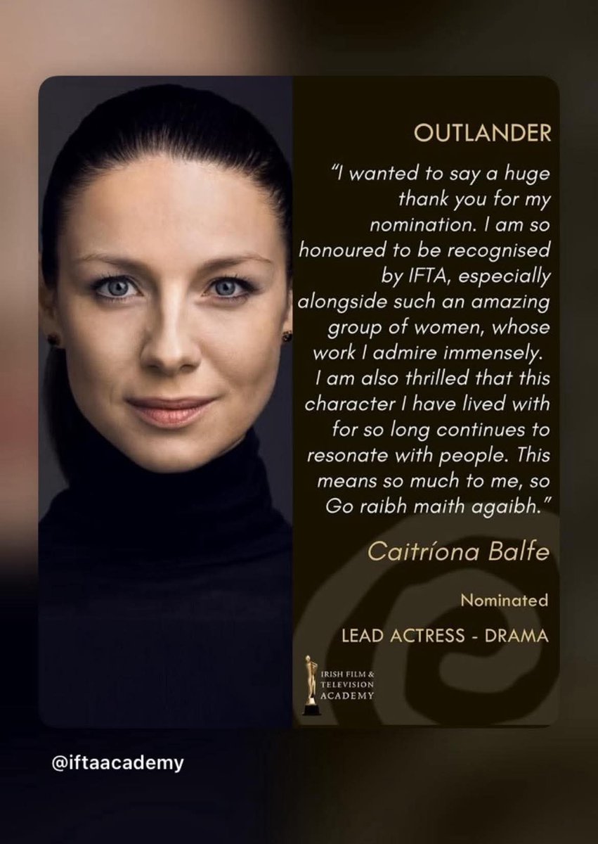 OutlanderHome's tweet image. Congratulations Caitriona Balfe