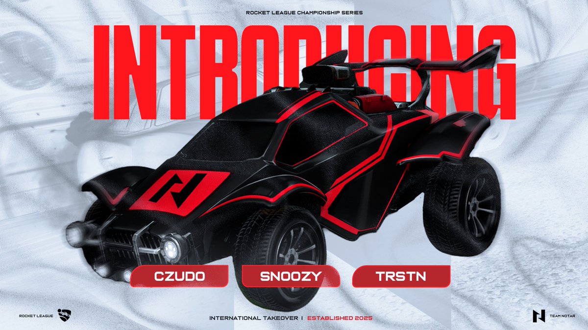 Welcome our Roster as we officially get into <a href="/RocketLeague/">Rocket League</a>.

🏎️<a href="/czudo_/">czudo</a> 

🏎️ <a href="/snoozyrl/">snoozy</a>

🏎️ <a href="/Trstxnz/">Trstxnz</a>

#OneofOne #InternationalTakeover