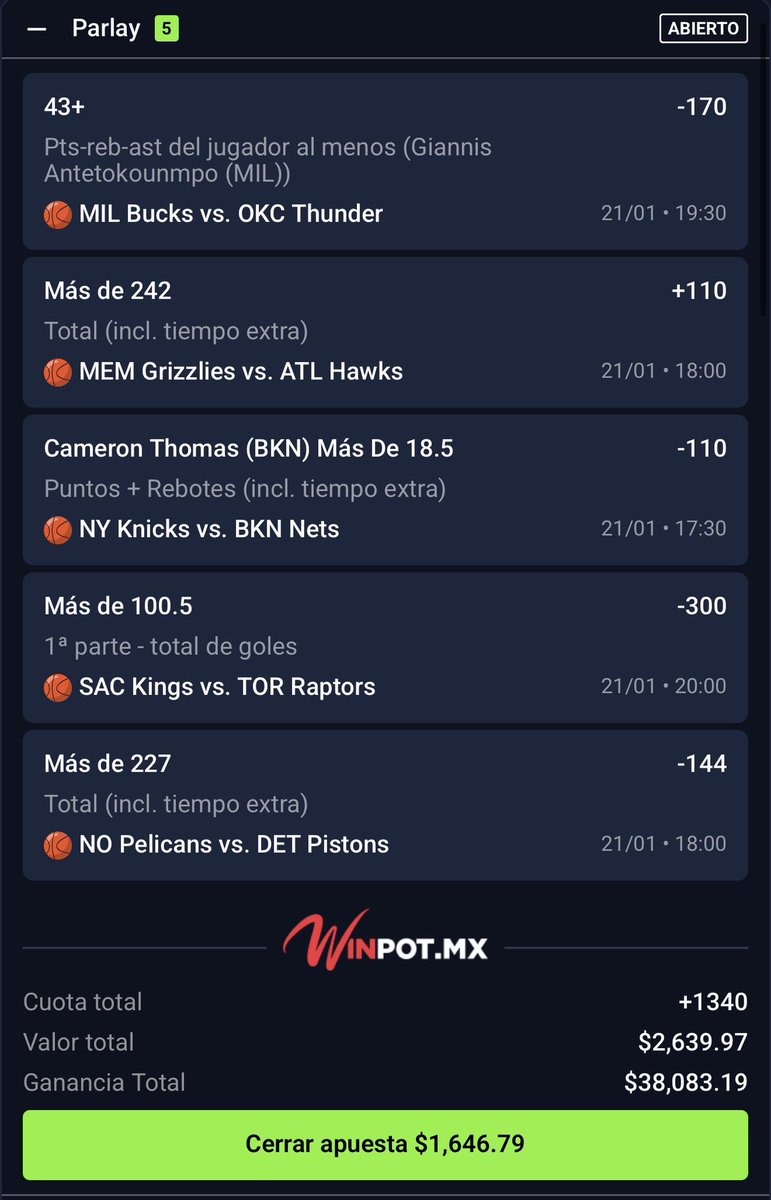 Frosty701's tweet image. Parlay de los juegos de este día para la #NBAX 

❤️ Like si crees que lo ganamos este día 
🔄 Si vamos juntos 

☃️☃️☃️