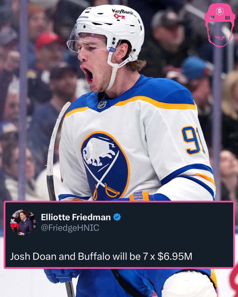 spittinchiclets's tweet image. Josh Doan locks up 7 years in Buffalo at $6.95M AAV ✍️