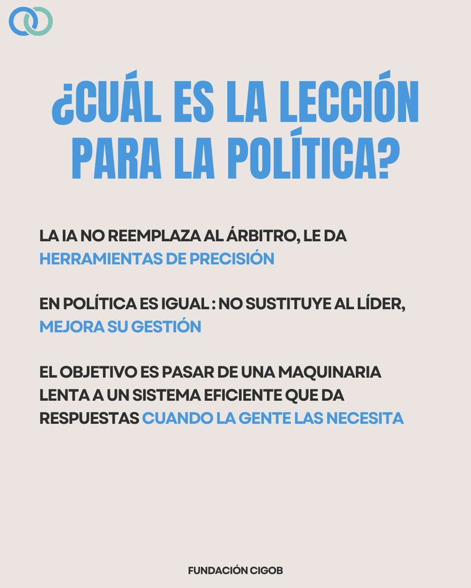 ⚽️ El Mundial 2026 usará IA para ser el más avanzado de la historia. Lección para la política: la tecnología no reemplaza al árbitro (ni al gobernante), le da precisión. 

No se trata de robots, se trata de una decisión política para gobernar en un contexto cada vez mas complejo.