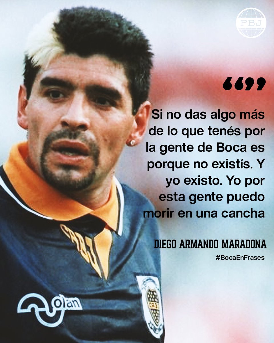 PlanetaBoca's tweet photo. 🙌Diego Armando Maradona, prócer del fútbol mundial, pero por sobre todas las cosas un bostero como nosotros.

💛Te extrañamos todos los días, Pelu.

#BocaEnFrases https://t.co/G5ZtProMCs