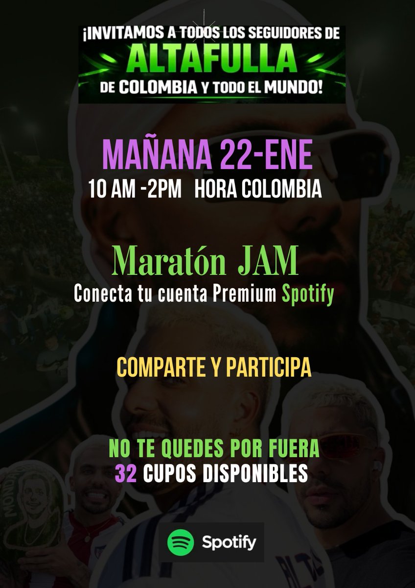 Vamos todos a Spotify mañana, firmes escuchando al boss #Altafulla