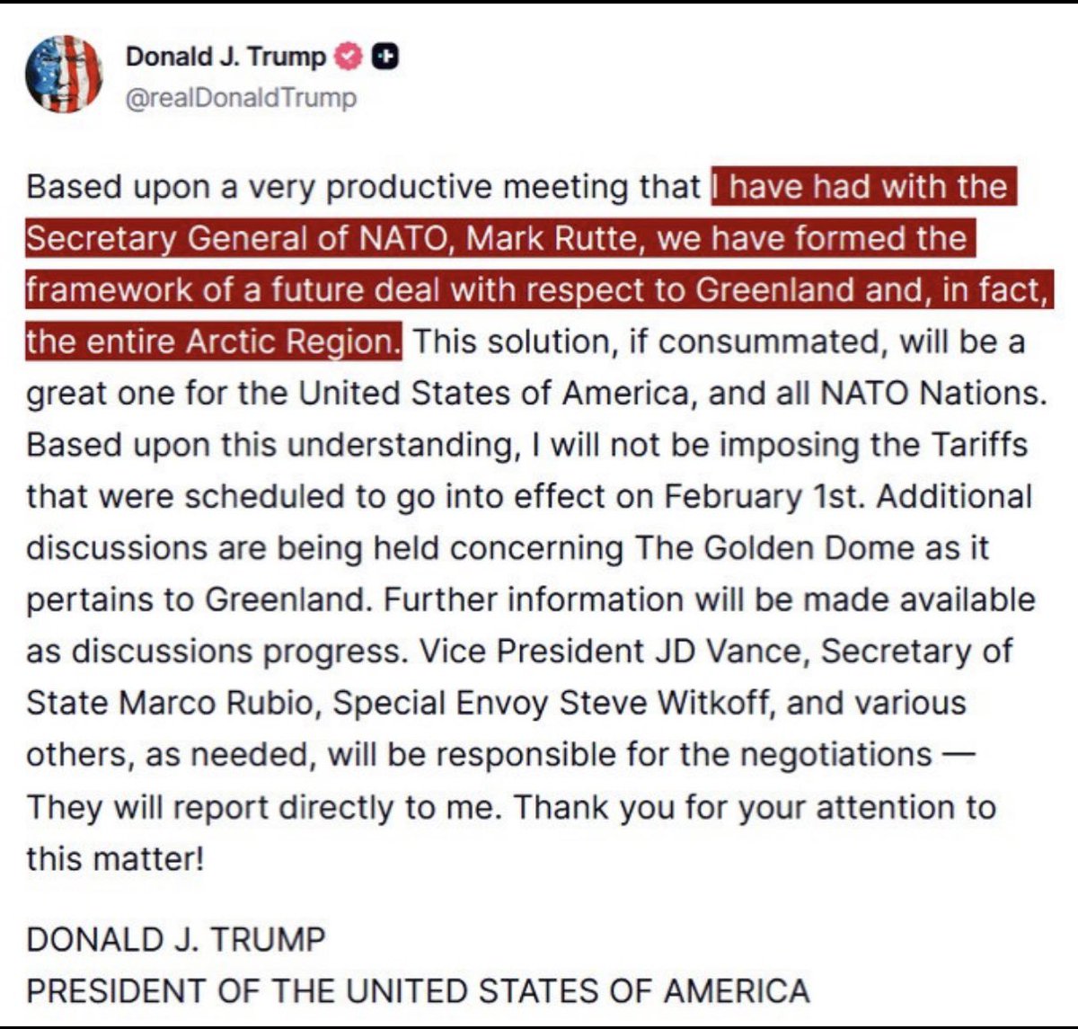 Valouvalou1208's tweet photo. À tous ceux qui ont tiré à boulets rouges sur Monsieur Trump, à ceux qui ont retourné leur veste un peu trop vite , aux débilos du gouvernement français (j’imagine leur tête n’est-ce pas Barrot, Hayer and co 😂) , les merdias qui s’affolent et pour certains font une sorte de mea-culpa, l’UEnazie, les démocrates, tous ceux qui l’ont insulté, menacé, traité de fou, il vient de réussir (une nouvelle fois) un coup de maître qui a fait plié l’OTAN, le chantage sur les droits de douane a parfaitement fonctionné 😅, les inuits sont contents, le Groenland va passer sous contrôle américain 👏
Il entre à Davos en leur bottant le cul et chacun en prend pour son grade , le Deep State vit ses derniers moments 🙏🏼
Mon soutien sera tj indéfectible vis à vis des grands hommes, il faut juste être patient et observer 😉🤝