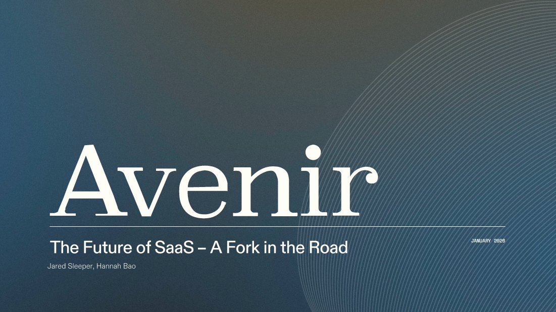 At Avenir, we’ve followed the emerging bear cases on SaaS closely. 

This 46-page deck contains our reflections and research on the path ahead. 

We see opportunity and risk as SaaS companies vie with AI natives to be "systems of context."

Link in replies, excited to discuss!