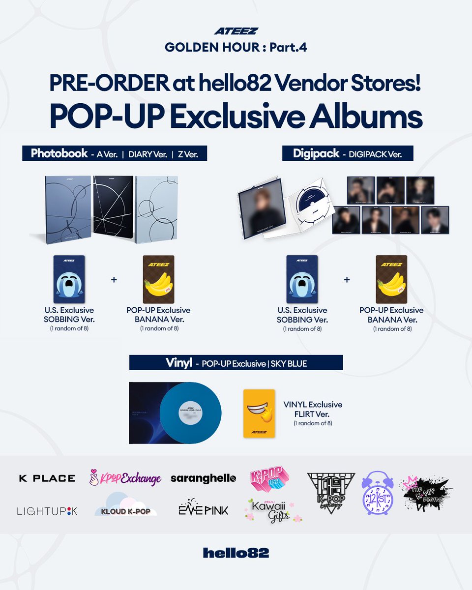 From the horizon to the moon, ATINY are the stars that light up the sky 🌟
Discover these Exclusive Albums at hello82 Vendor Stores before NASA does!

ATEEZ - GOLDEN HOUR : Part.4 ⬇️
🔗 ateez.ffm.to/goldenhourpart4

- SarangHello <a href="/SarangHelloSF/">SarangHello</a> 
- EVE PINK <a href="/evepink_twt/">EVE PINK K-POP</a> 
- THE K-POP