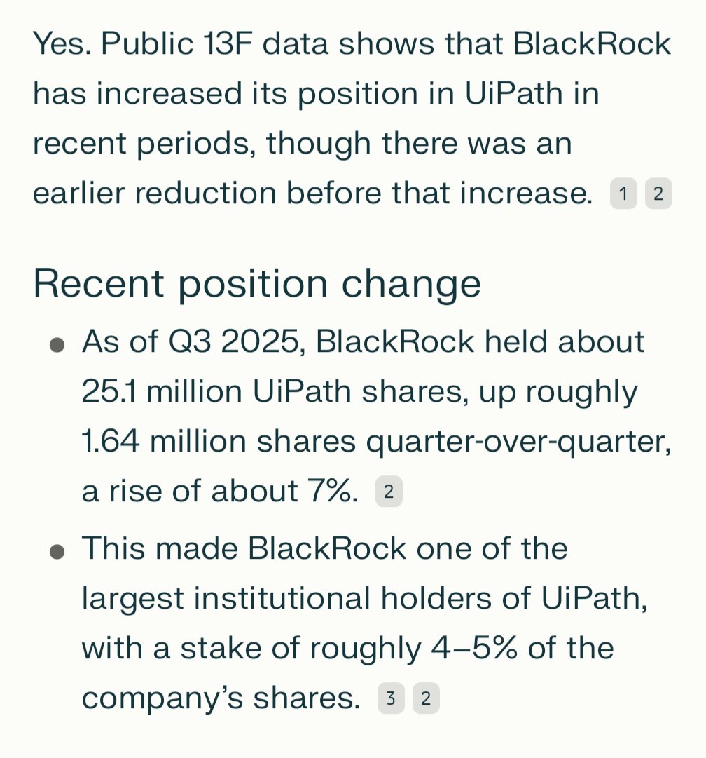PATH prior 13F filing by BlackRock showed ownership of 25.1M today a new  filing came out at lunch showing BlackRock at 39.5. a pretty large  increase. https://t.co/Cnm5IlS3EJ