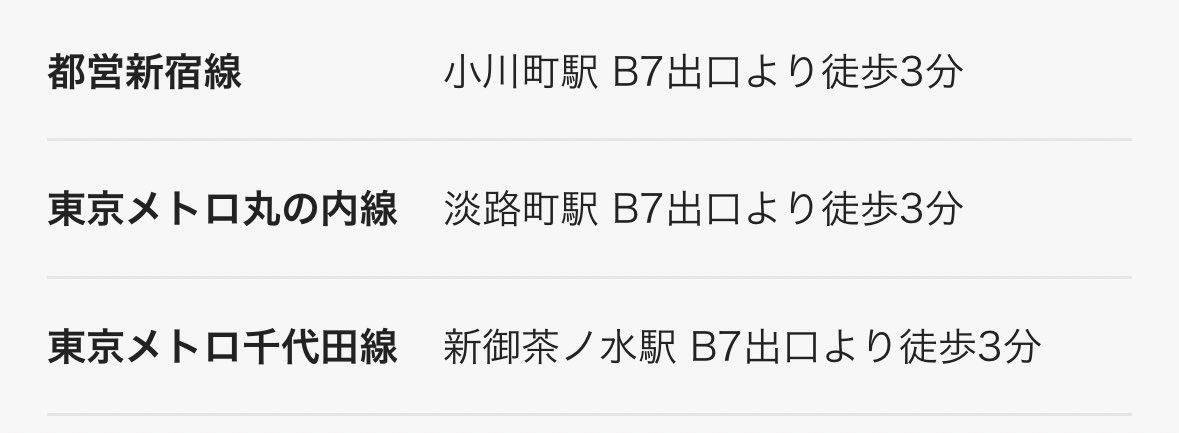 suke696's tweet photo. 神田スクエア行かれる方へ。
これ、改札か���B7までの距離は別モノです。丸の内線めっちゃ遠い！
ので、新宿線か千代田をオススメします。
で、B7無事上がれたらそのまま直進（大きな交差点は背中側）して最初の信号右折してまっすぐ行ったら左に現れます！ https://t.co/VdFK5aSWQW