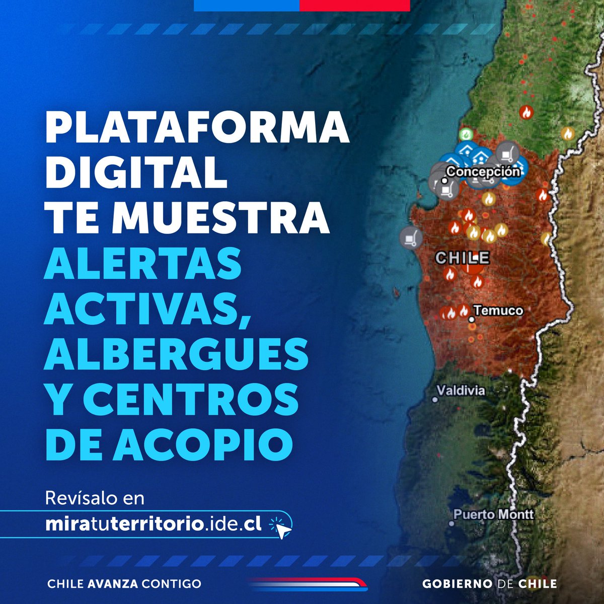 💻 Ponemos a disposición de la ciudadanía el Visor de Emergencia de Incendios Forestales 2026 ante las contingencias que están ocurriendo en distintas regiones del país.

Accede a esta herramienta en miratuterritorio.ide.cl