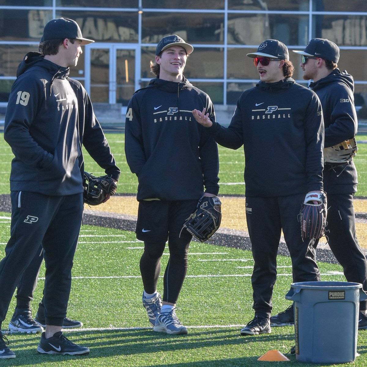 PurdueBaseball's tweet image. Smiles &amp;amp; Serious Discussions 😃🗣️

#BoilerUp x #Preseason