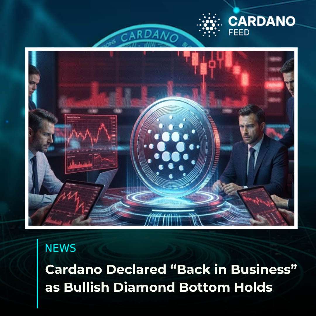 Cardano Declared “Back in Business” as Bullish Diamond Bottom Holds