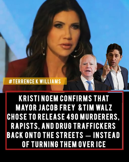 RickyDoggin's tweet image. CONFIRMED: 490 RELEASED INSTEAD OF TURNED OVER TO ICE

Kristi Noem confirms that Minneapolis Mayor Jacob Frey and Minnesota Governor Tim Walz released 490 serious offenders — including individuals convicted of violent crimes and major drug offenses — instead of transferring them…