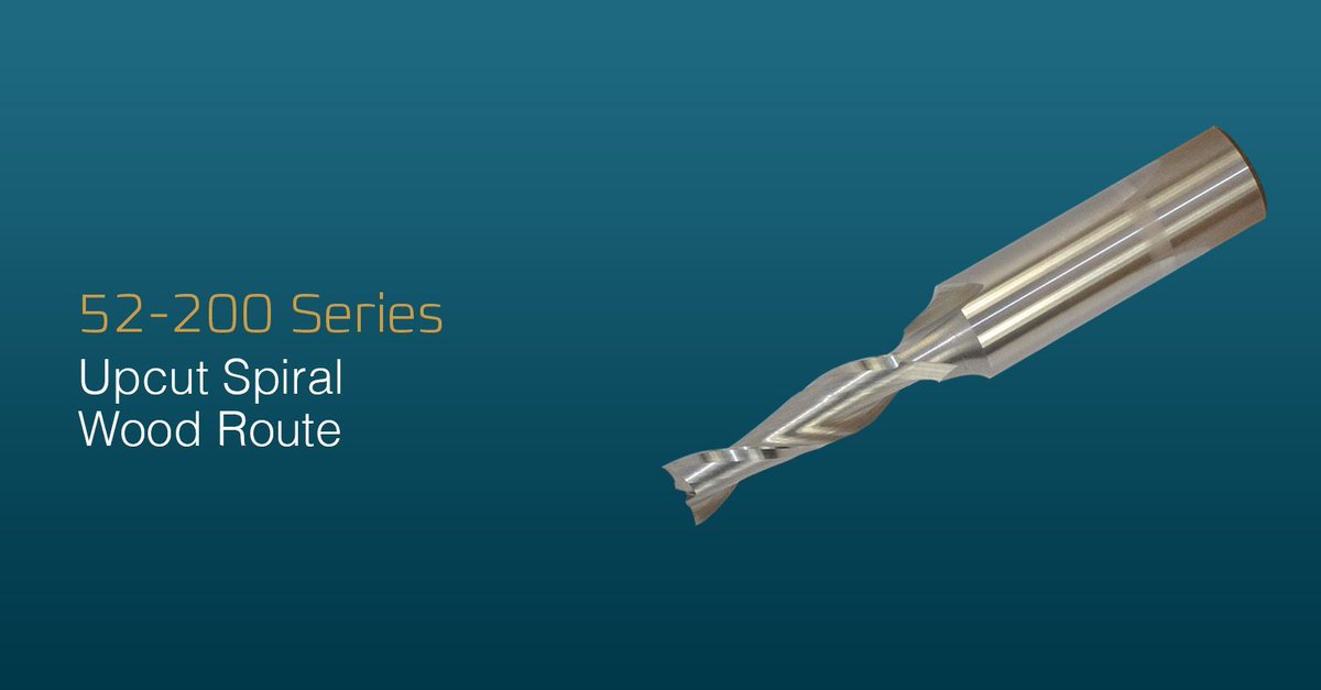 The 52-200 Series 2 Flute Wood Rout tools are designed for routing where upward chip removal, tool rigidity, long life and high quality finish is desired. Learn more buff.ly/r7pzng5 #Woodworking #CuttingTools #Manufacturing #Router