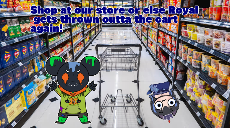 TheRoyalCatto's tweet photo. 🔴 Come shop at the WideCumbies Supermarket Store!

Or else pawpa splat @splattermau5  will throw me outta the cart again because I spent all our funding on opening up a waterpark instead 😭

🟣🔗: in my Profile~! https://t.co/AwJEHEFT3S