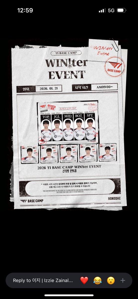 PriveAttack's tweet image. T1 Base Camp Winter Event ✨🤲🏻

Last order while im here: 22/1, 5pm ❤️