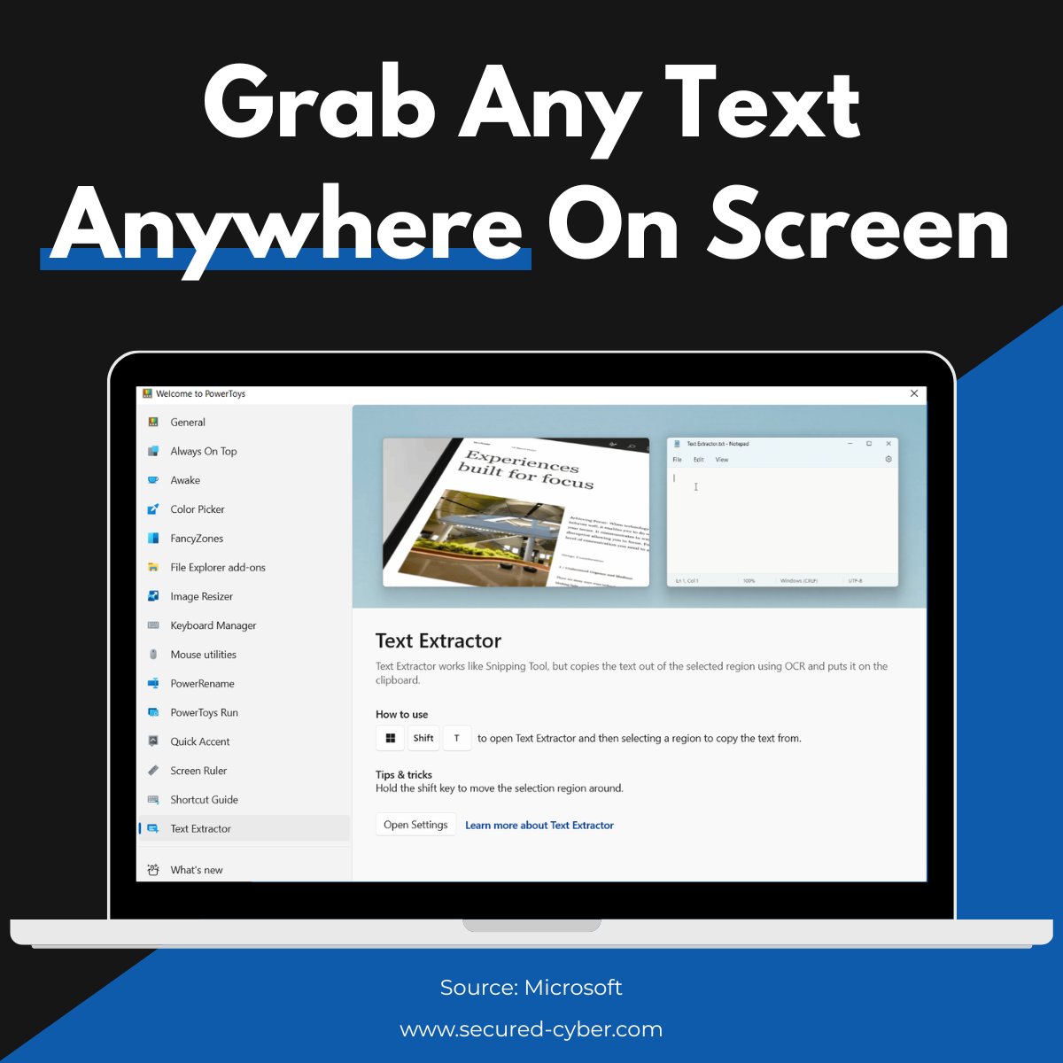 Ever miss a quote or URL on a Zoom slide?
Use Microsoft PowerToys Text Extractor.
Draw a box → text becomes copyable → paste instantly.
No typing, no screenshots, no missed info.

Feels like magic. ✨
#OfficeTips #MicrosoftTips