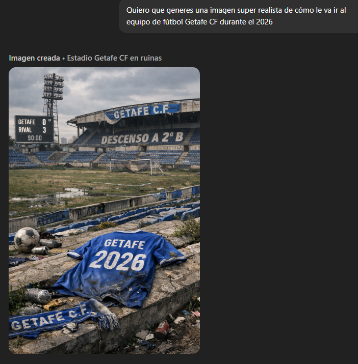 Getafe_Col's tweet image. Que bien, GPT según GPT vamos a descender 2 veces en un mismo año