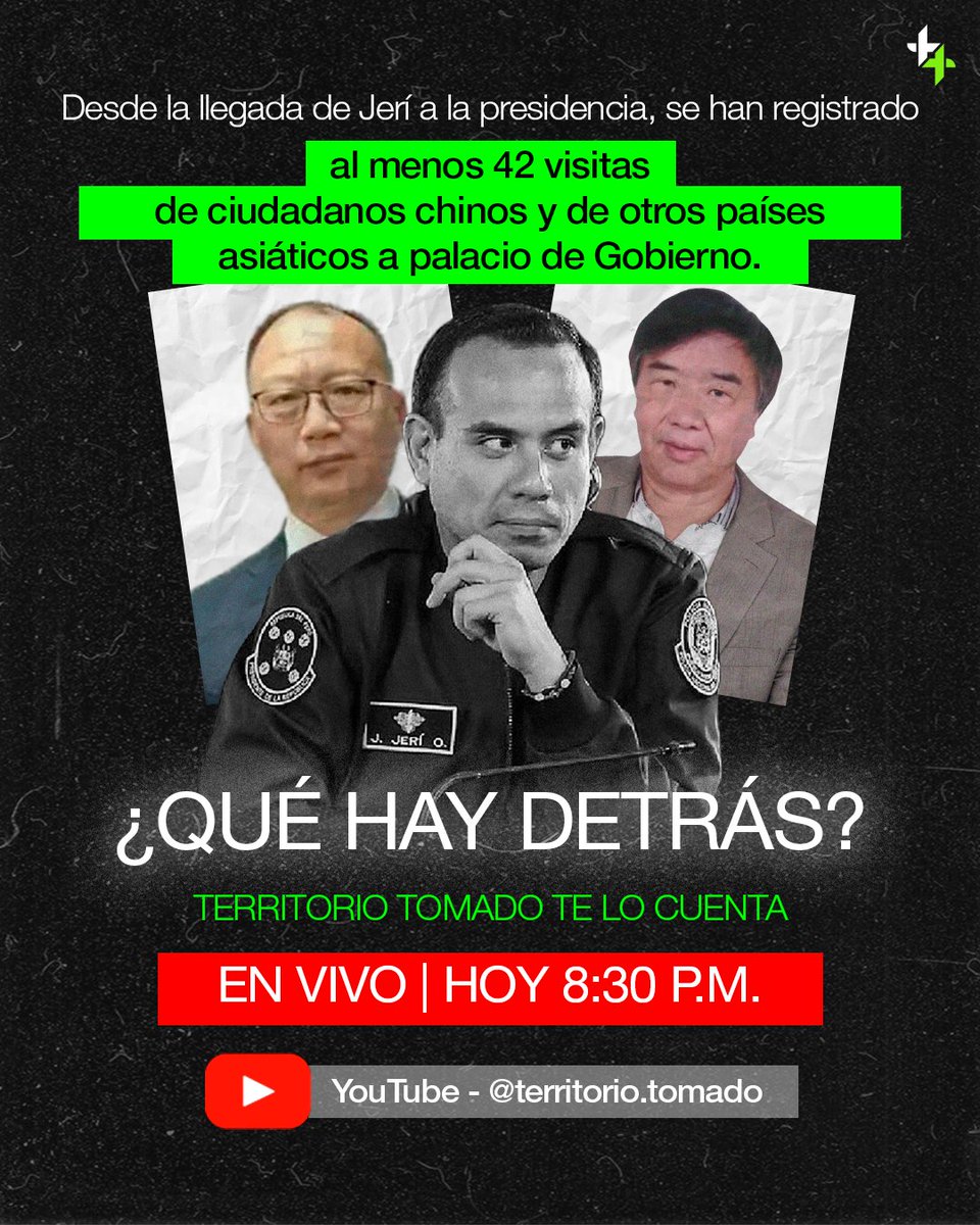 🚨 ¿Qué hace el crimen organizado tan cerca del poder?

Desde que José Jerí llegó a la presidencia, al menos 42 ciudadanos chinos y asiáticos ingresaron a Palacio de Gobierno.
Entre ellos: Jhony Yang y Ji Wu Xiandong, procesado por tráfico ilícito de madera.

🔴 Hoy a las 8:30 de