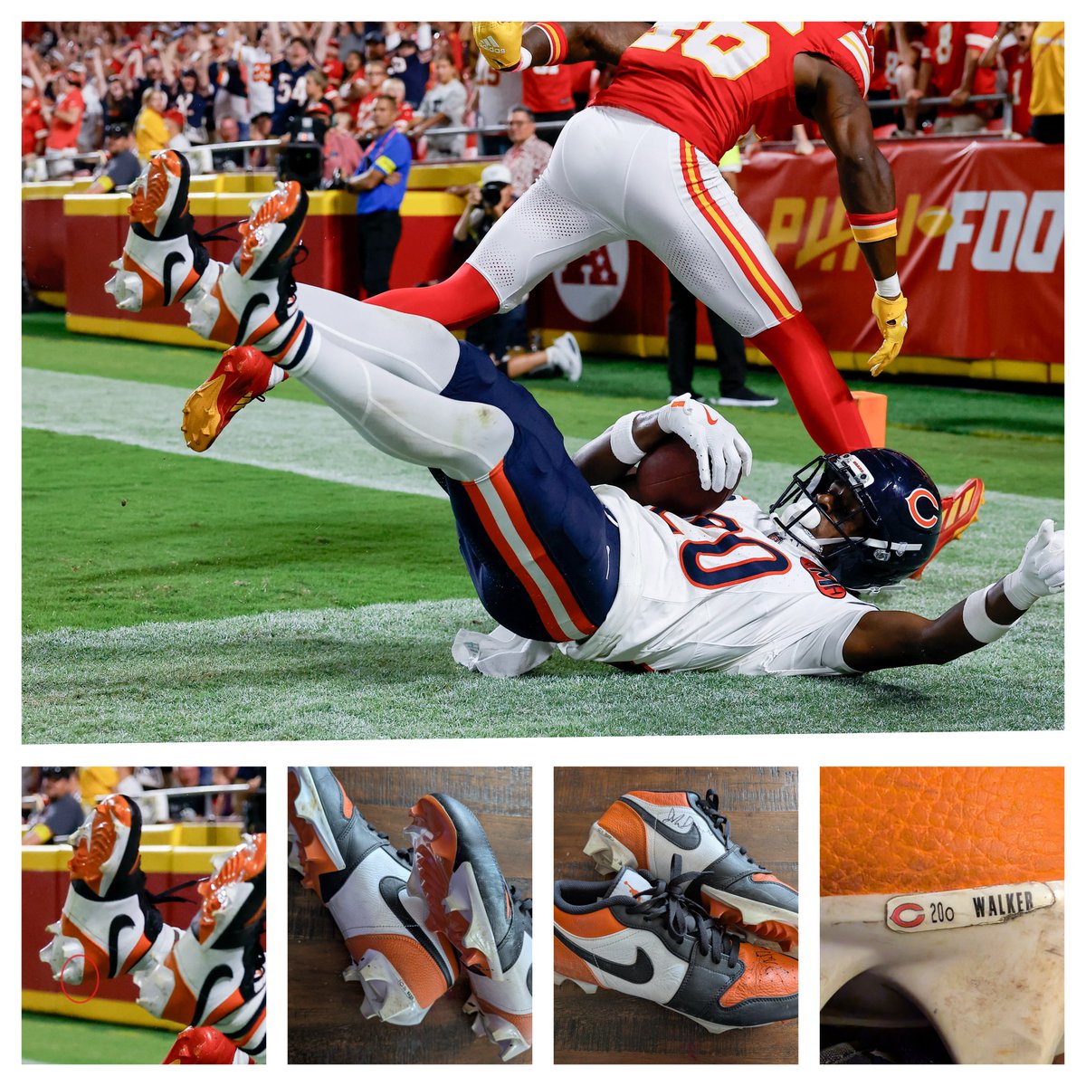 Desi_M's tweet image. @dae2walker Thank you for the Jordan 1 Low Shattered Backboard cleats for my collection!  

#JustAHobby #BearDown #FutureIsBright
