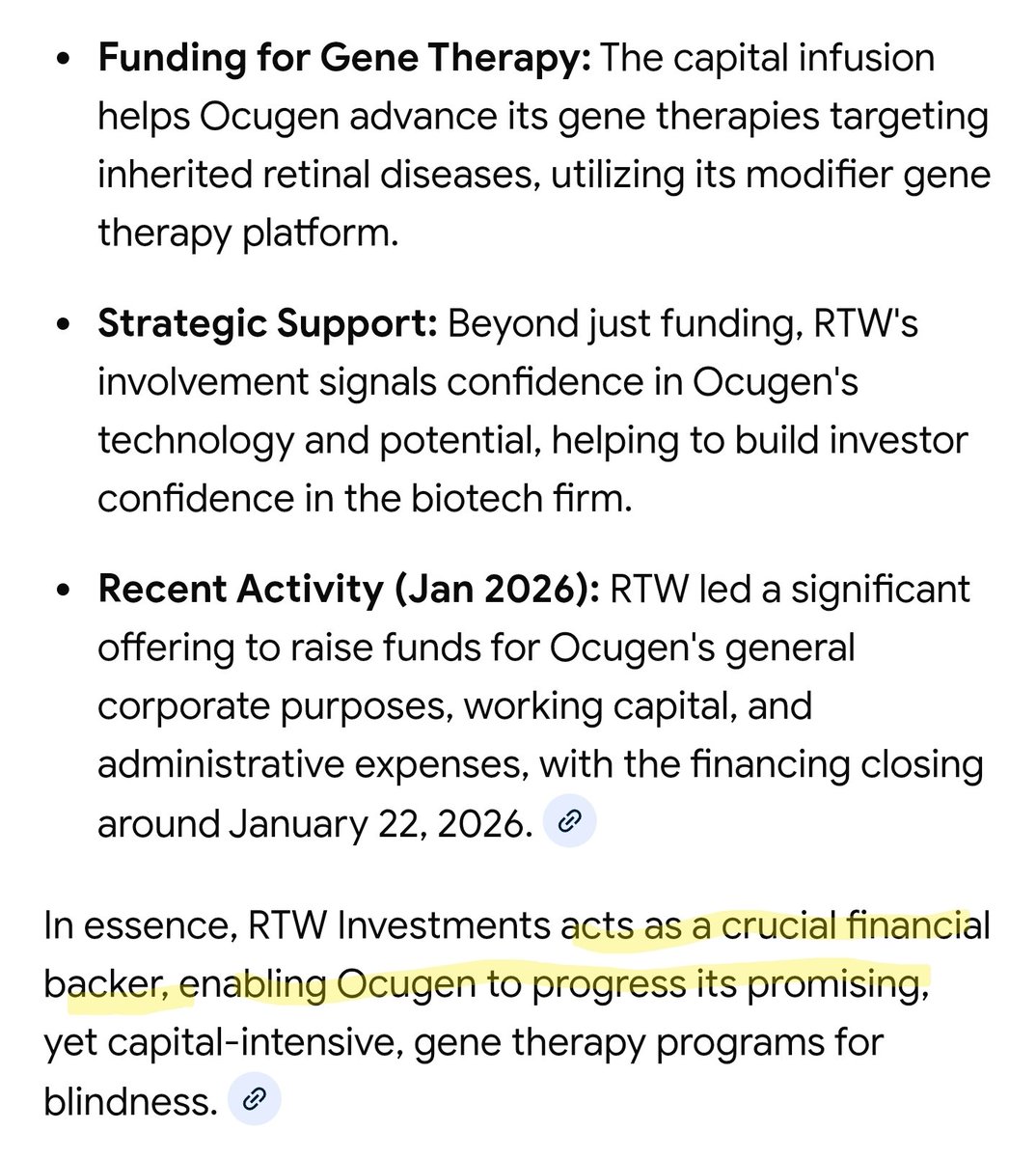 MoreFlax's tweet image. $OCGN #OCUGEN #RTW Investments 
The more I look into today's news, the more I think there is a bigger story behind it...... jmo.