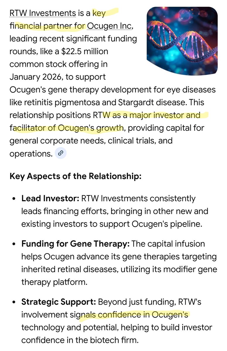 MoreFlax's tweet image. $OCGN #OCUGEN #RTW Investments 
The more I look into today's news, the more I think there is a bigger story behind it...... jmo.