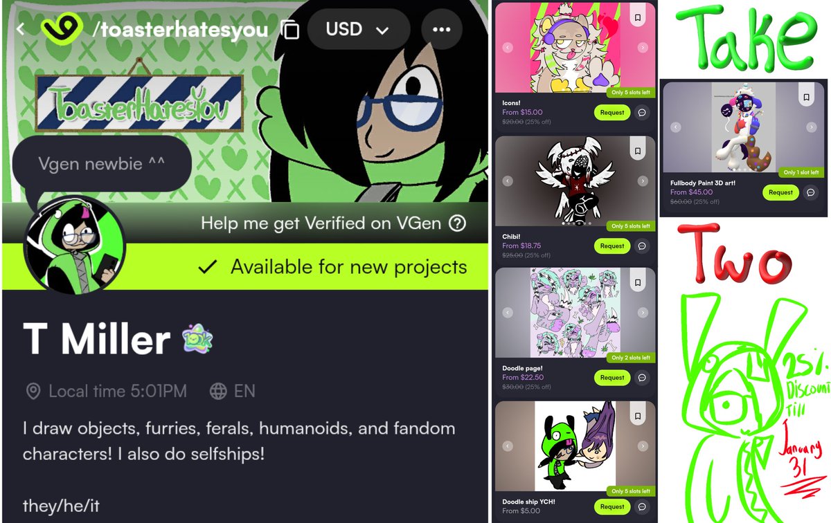 Currently have a 25% discount on a majority of my Vgen commissions! 
#vgenopen #vgen #vgenartist