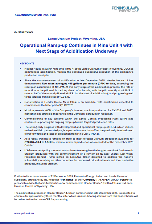 Peninsula Energy Limited tweet media