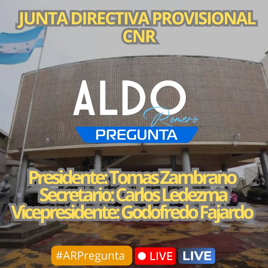 Asi la Junta Directiva Provisional del CNR. Los acuerdos entre PN y PL continúan hasta el próximo viernes para elegir a la Junta Directiva en propiedad.