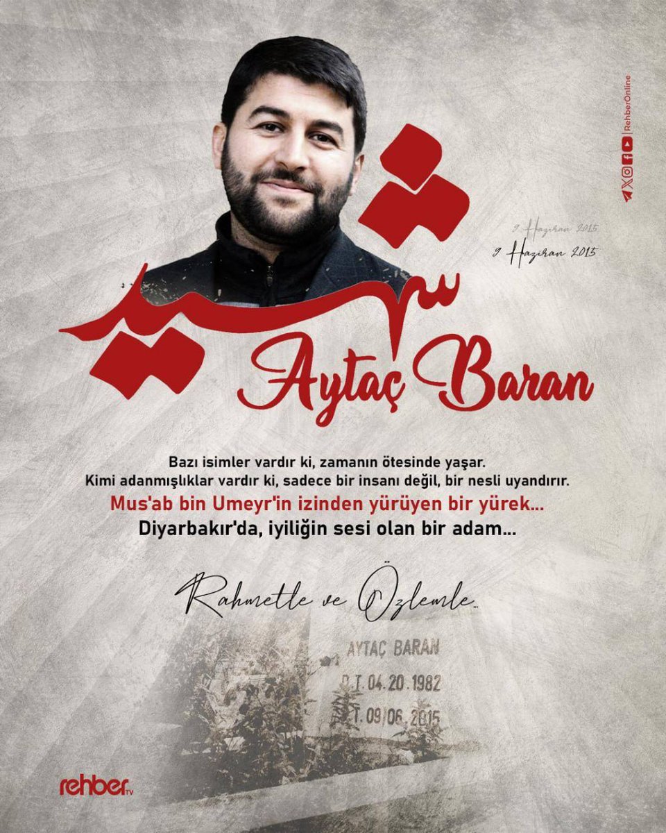 Resimdeki Şehid Aytaç Baran. Şehid, yaptığı İslâmî faaliyetler ile yüzlerce gencin İslâm ile tanışmasına ve örgütten uzaklaşmasına vesile oldu. Durumu hazmedemeyen PKK 2015 yılında Aytaç Baran'ı şehid etti. Bugün birileri "Müslüman Kürtler PKK'dan teberri ettiğini söylesin" diyor