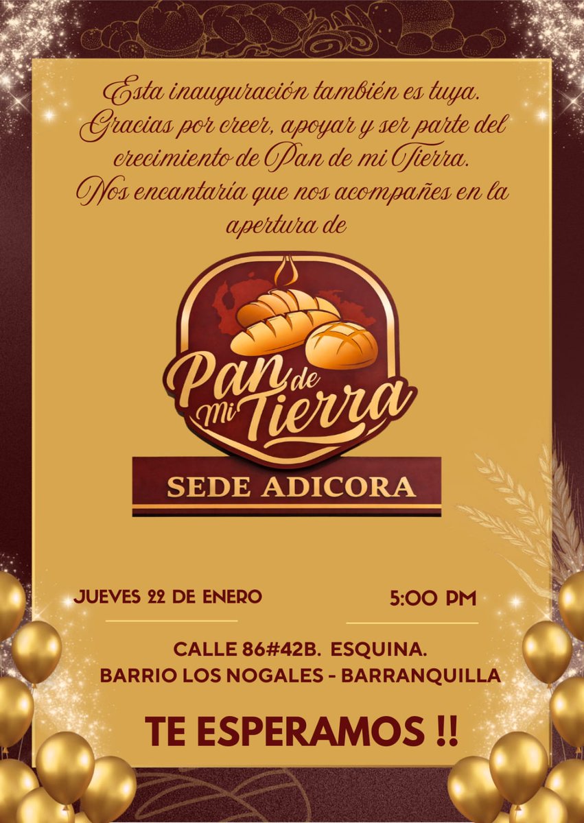 RostroCaribe's tweet photo. #Emprendimiento | Pan de mi Tierra: tradición venezolana inaugura este 22 de enero, su punto físico Adícora, ubicado, en la calle 86 #42B, esquina del barrio Los Nogales, en Barranquilla. Vea la nota completa aquí: https://t.co/rvNnJObJIN https://t.co/w8CA7NMHgL