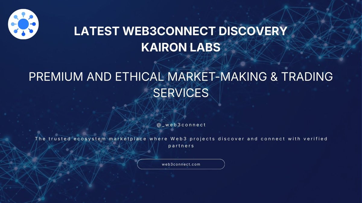 Discovery of the Week 🕵️‍♂️✨

<a href="/KaironLabs/">Kairon Labs</a> - market makers worth your attention. These folks don’t do pump-and-dump gimmicks; they provide real liquidity and custom go-to-market strategies for token projects big and small. Their proprietary algos are wired into 100+ exchanges,
