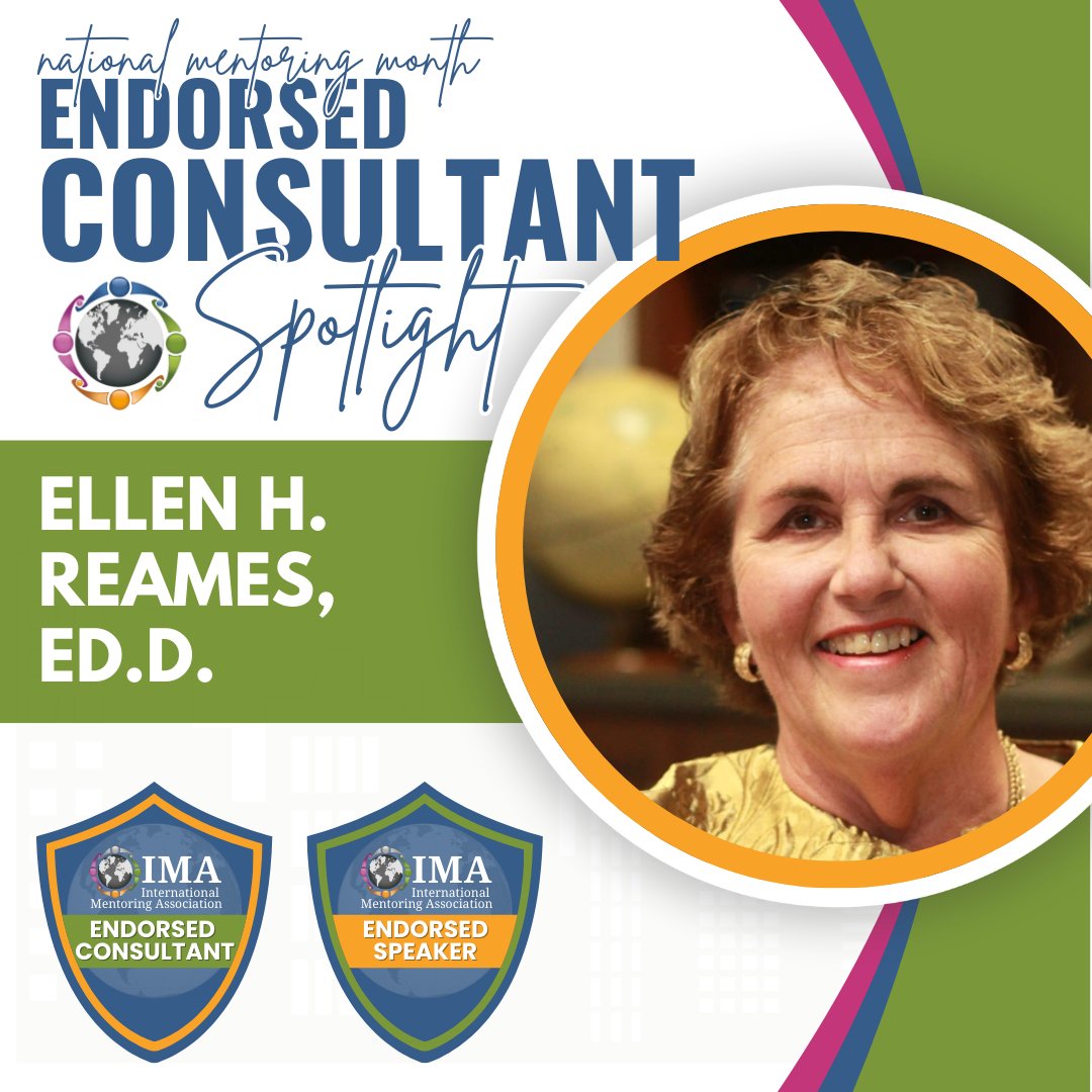 In our final National Mentoring Month spotlight, we’re proud to feature Ellen H. Reames, Ed.D., Ellen’s favorite quote on mentoring 💬“Good mentors do not provide answers; they cultivate wisdom. Ask, Don’t Tell.” ima.memberclicks.net/ellen-reames-d…
