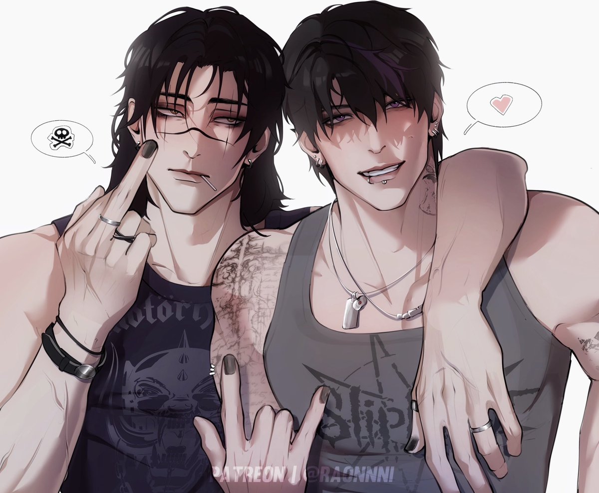 raonnni's tweet image. Punk #Caleb with Choso today 🎸 #LoveandDeepspace