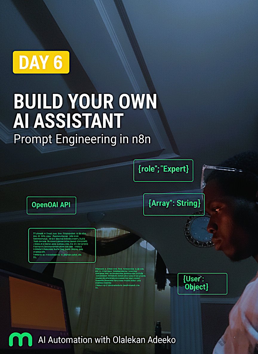 Day 6 felt like giving my workflows a brain. Built an OpenAI chatbot from scratch in n8n wasn't just about the connection.
Understanding how to manage API secret keys securely and seeing the AI respond based on my specific instructions was the highlight of the week so far.