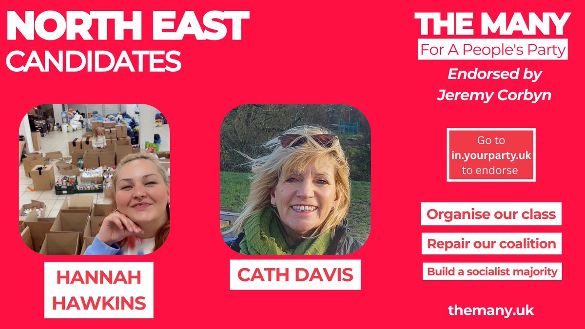 HRHawkinsNE's tweet image. 🚨ENDORSEMENTS NOW OPEN🚨

show some love to myself (Hannah Hawkins) and Cath Davis by endorsing us NOW! head over to in.yourparty.uk if you’re in the North East &amp;amp; think we deserve a shot ✊🏼❤️ #TheMany