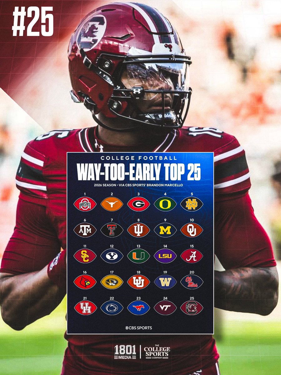 South Carolina makes an appearance in @cbssportscfb early top 25😳