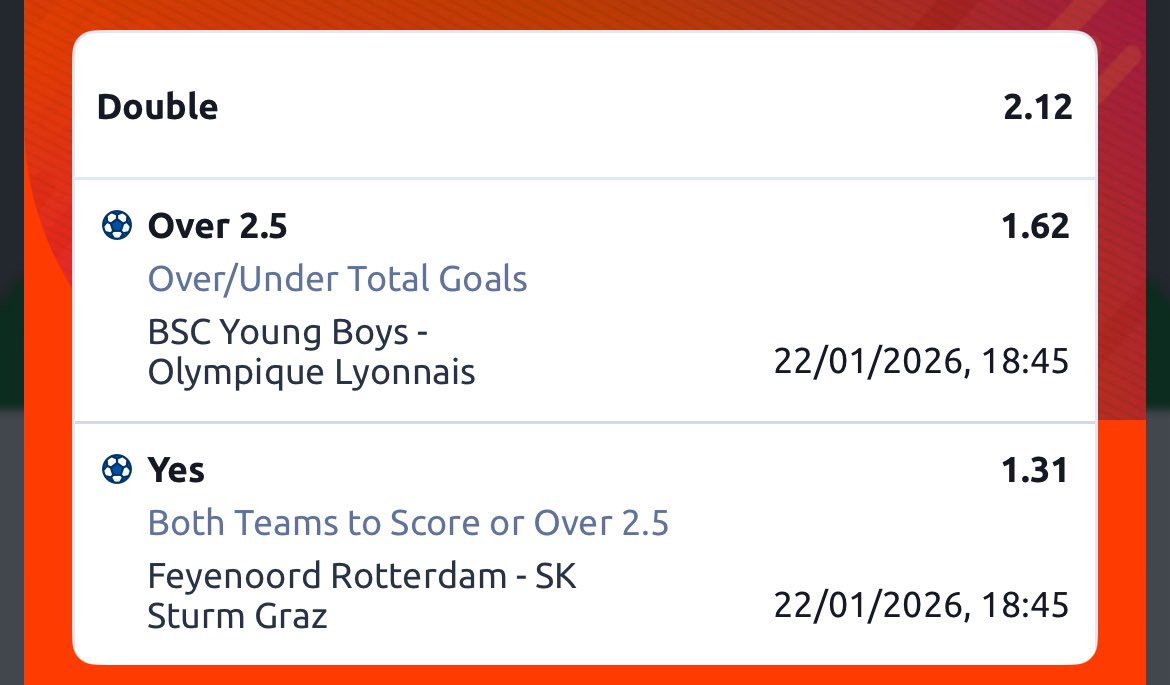 _Bookmaker0's tweet image. ⚽️Football Accumulator Predictions 🔥
📅 Thursday, 22nd Jan 2026
🏟️ Evening Games Edition
⚡️ Powered by Bookmaker