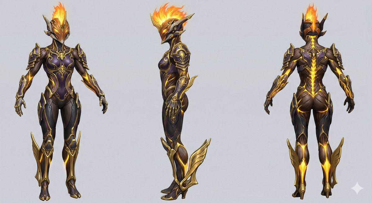 oziox61's tweet photo. Just got the idea to test and mix Warframes into new ones. This could be used for Ember as a new skin.

#AI #warframe #warframecaptura #photoshop #warframeart #warframefanart https://t.co/6IyxAeCp82