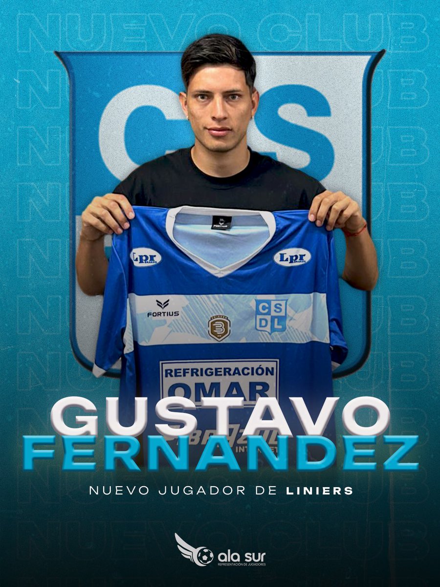 alasurteam's tweet photo. Gustavo Fernandez es nuevo jugador de Liniers para la temporada 2026! 
Llega a préstamo por un año desde Nueva Chicago y lo acompañamos en este nuevo paso en su carrera. Felicitaciones Gustavo! 
#AlaSur. https://t.co/JLJEHBJsK7