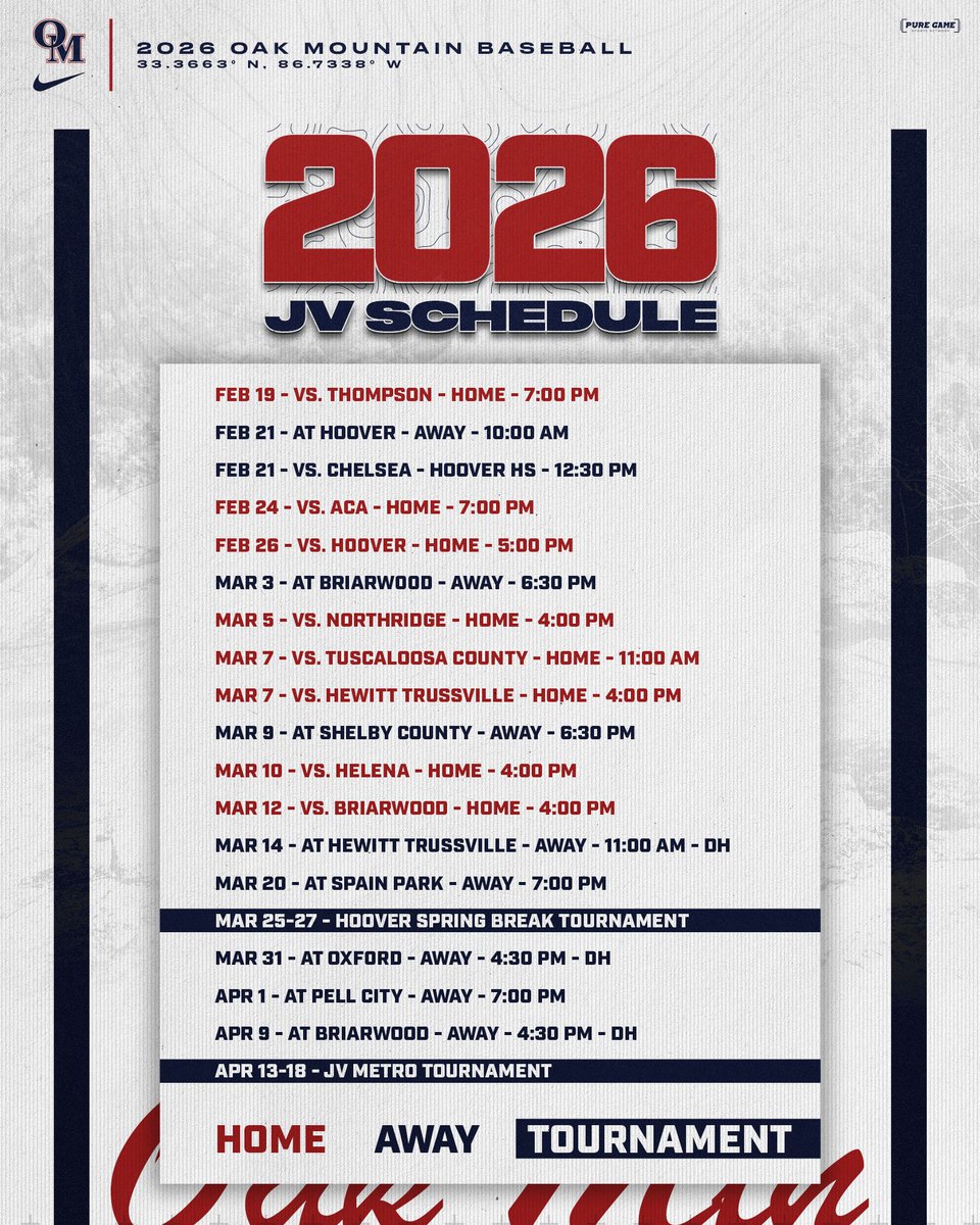 OMHS_Baseball's tweet photo. 2026 Schedule Drop! Huge year ahead for the Eagles. Let’s pack the Mountain! ⚾️🦅 #GOOM #FEBU https://t.co/dUSGywpUud