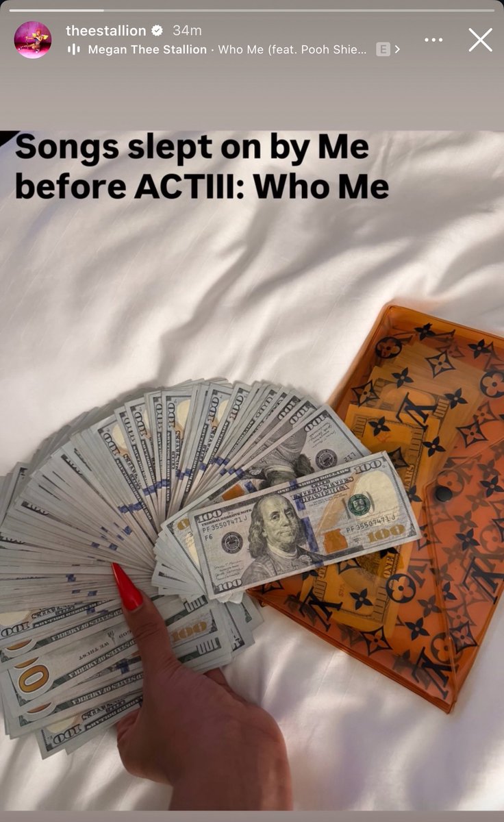MegansStats's tweet photo. Megan Thee Stallion via IG:

“Songs slept on by me before ACT III: Who Me” https://t.co/FuzddfcHKm