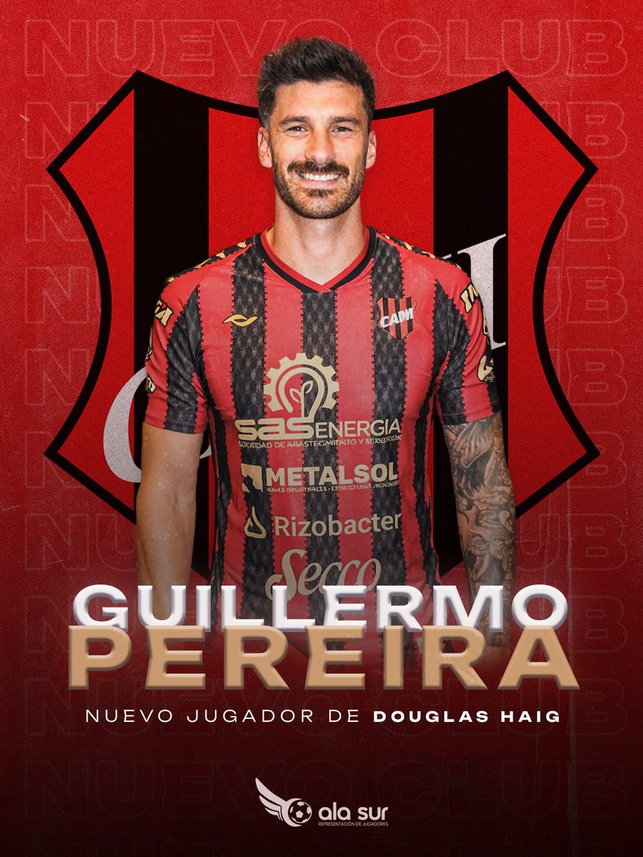 alasurteam's tweet photo. Guillermo Pereira vuelve a vestir la camiseta de Douglas Haig!
Un regreso especial y un nuevo desafío, siempre acompañándolo en cada paso. Felicitaciones Guille!
#AlaSur. https://t.co/uKJLfO62Js