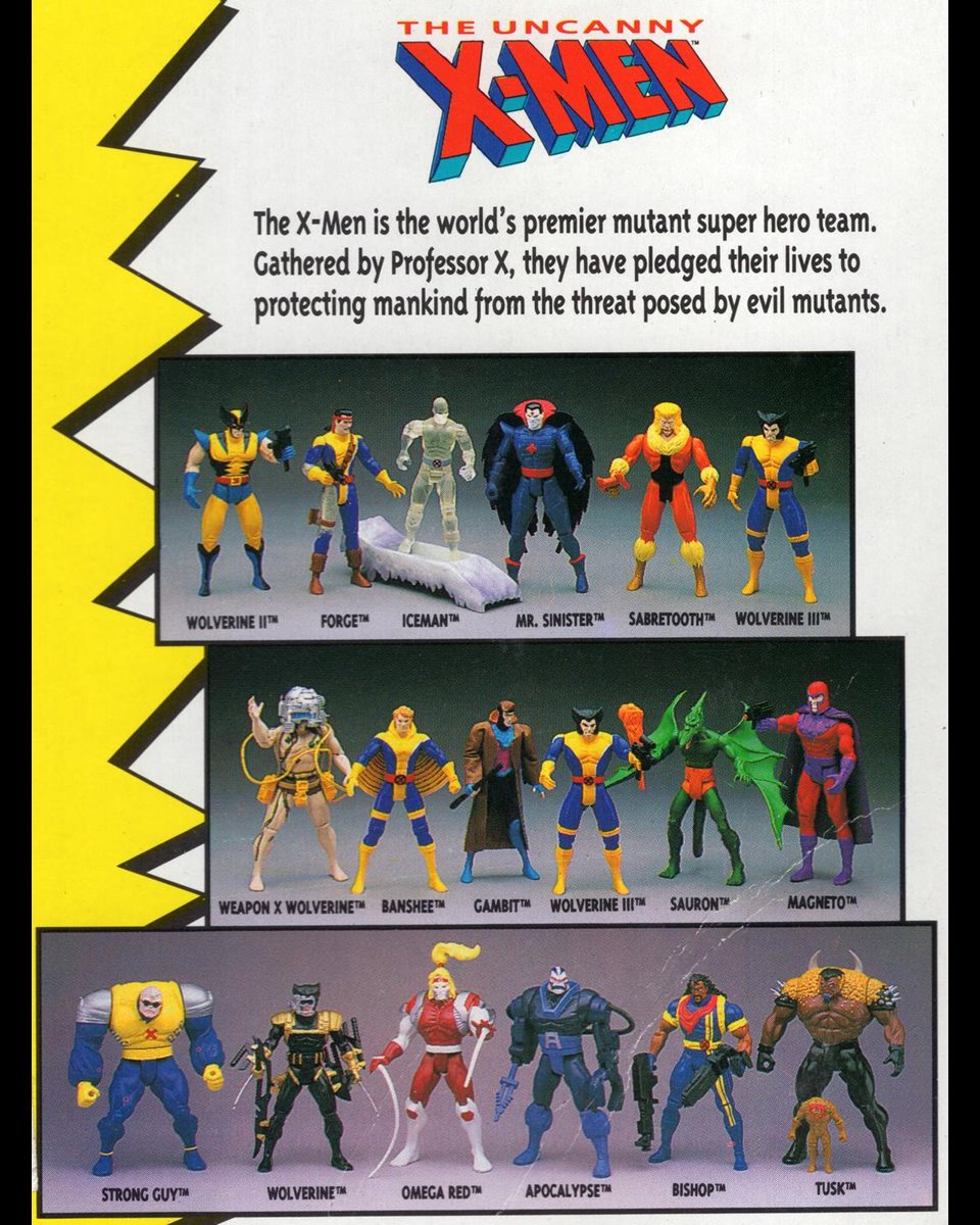 ClassicXMen's tweet image. X-Men action figures from 1993! How many did - or do - you have?!